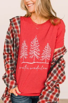 Winter Wonderland Graphic Tee- Red