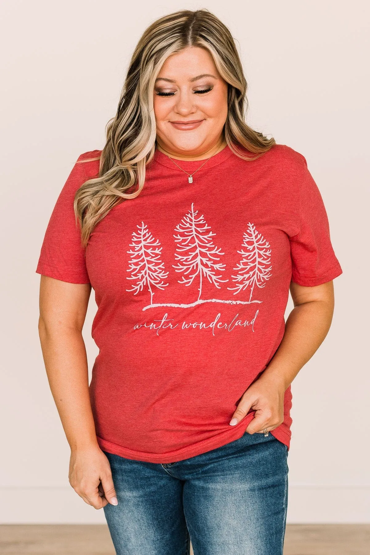 Winter Wonderland Graphic Tee- Red