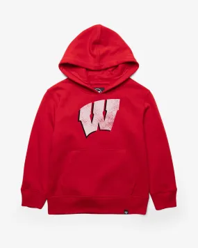 WISCONSIN BADGERS DISTRESSED IMPRINT '47 HEADLINE HOOD KIDS