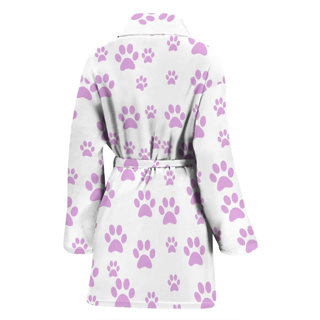 Women's paw prints bath robe