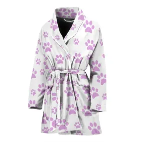 Women's paw prints bath robe