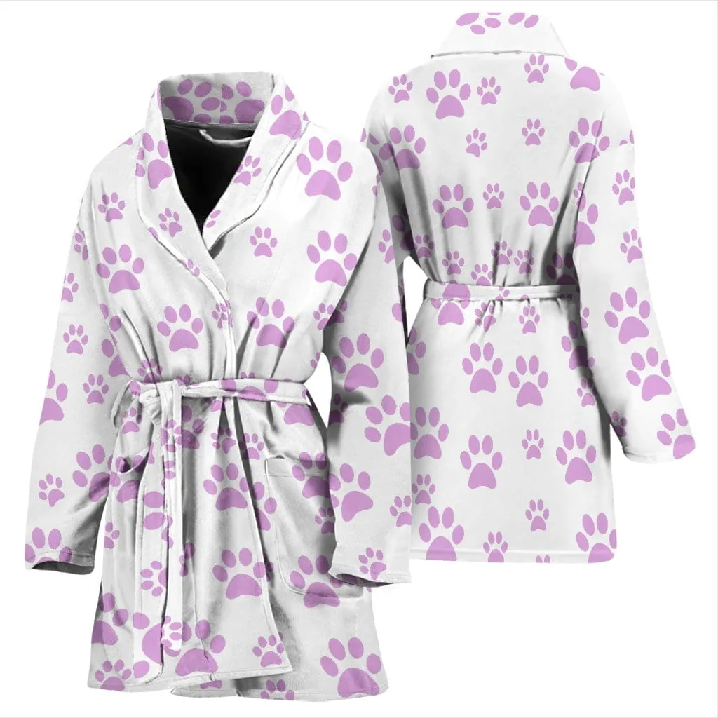 Women's paw prints bath robe