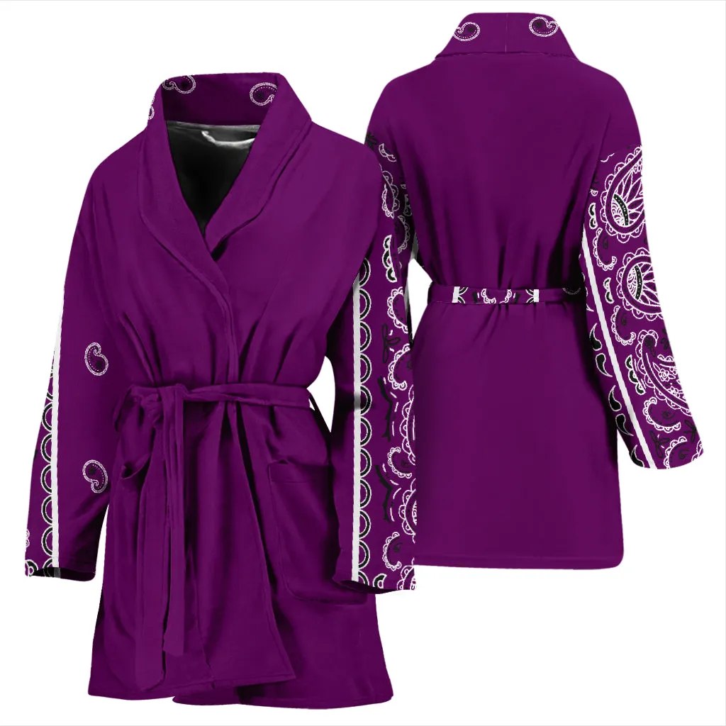 Women's Wild Plum Bandana Bathrobe