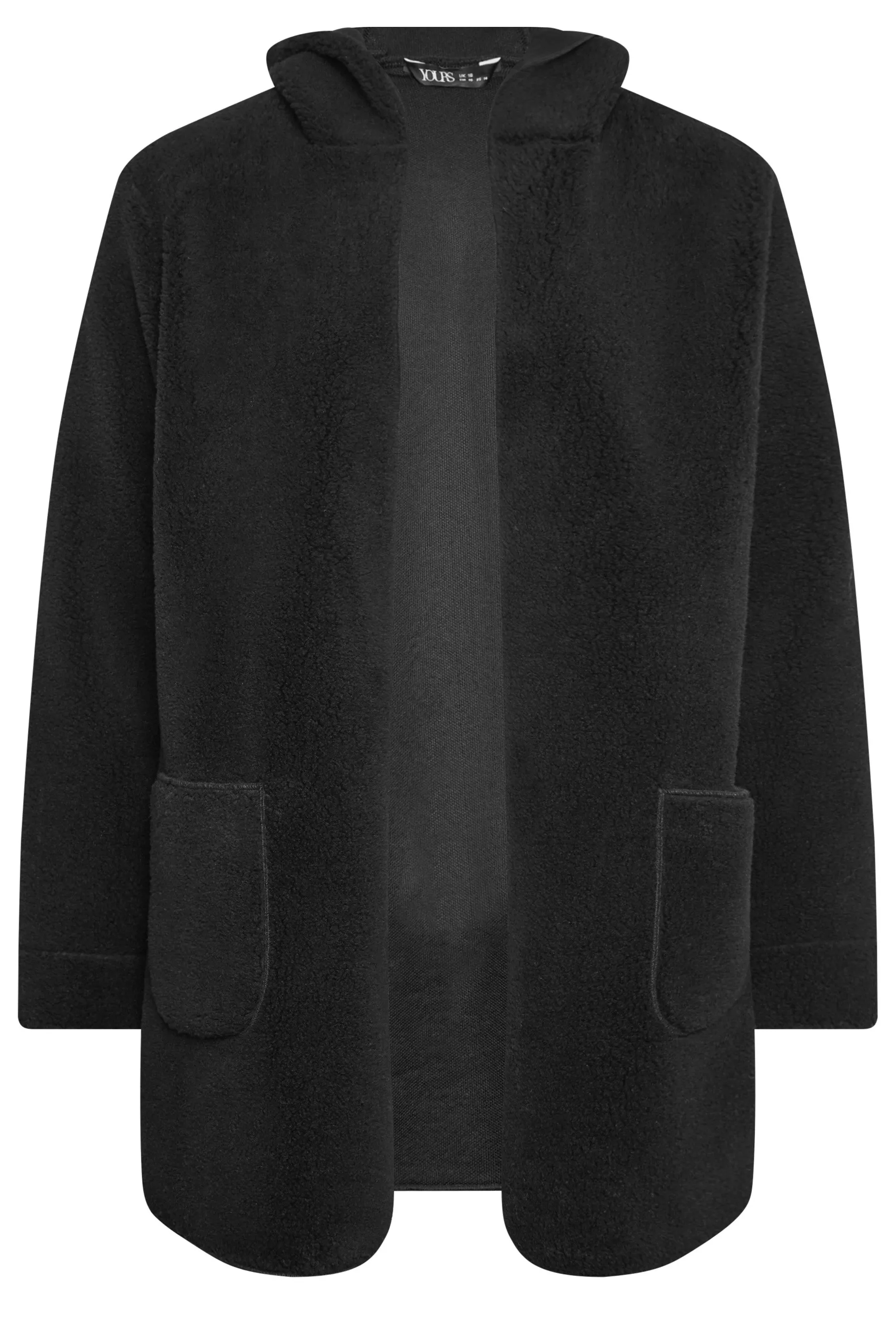 YOURS Curve Black Teddy Hooded Jacket